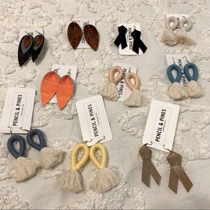 Handmade Earrings from Pencil and Pine, new $35 for all 10 sets or $5 each